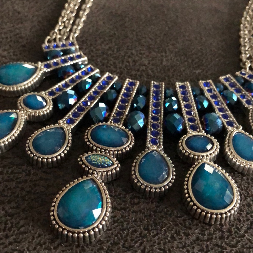 Blue statement necklace